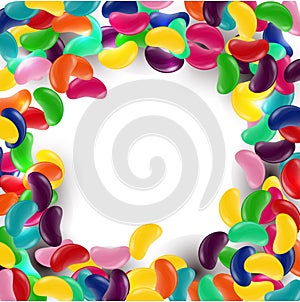 Colorful candy background with jelly beans