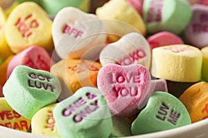 Colorful Candy Conversation Hearts