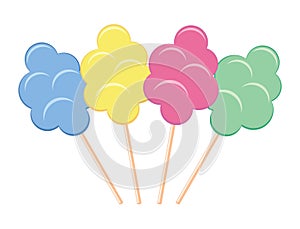 Colorful candy cotton set. vector