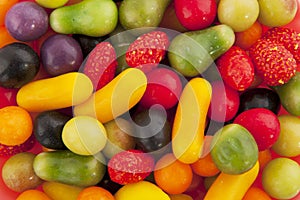 Colorful candy in fruit shape