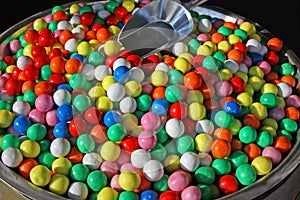 Colorful candy gumballs photo