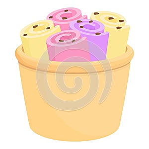 Colorful candy ice cream icon cartoon vector. Mix icy food