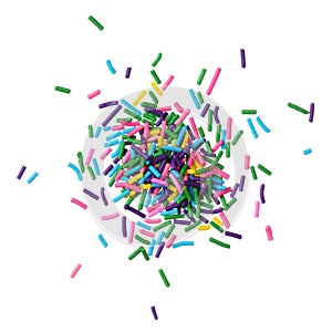 Colorful candy sprinkles pile photo