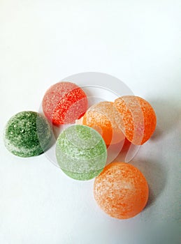 Colorful candy on white background