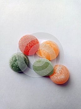 Colorful candy on white background