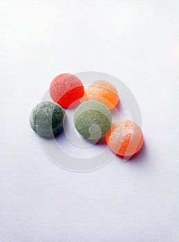 Colorful candy on white background