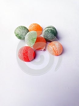 Colorful candy on white background