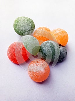 Colorful candy on white background