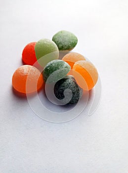 Colorful candy on white background