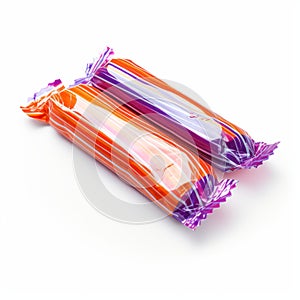 Colorful Candy Wrappers On White Background: A Vibrant Visual Delight