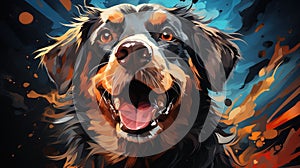 Colorful canine: summer adventures and sunny vibes. Created with Generative AI