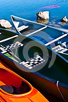 Colorful canoes