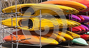 Colorful canoes