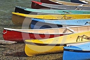 Colorful Canoes dock