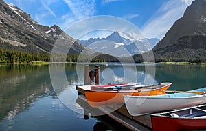 Lake McDonald shore line in Glacier national park Montana photo