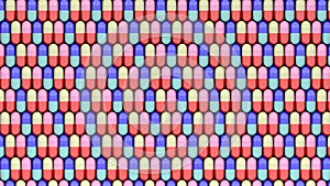 Colorful caplets continuous rows