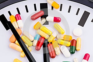 Colorful capsules on dial photo
