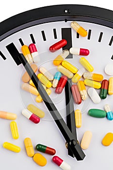 Colorful capsules on dial photo