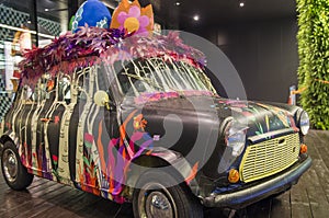 Colorful car in department store
