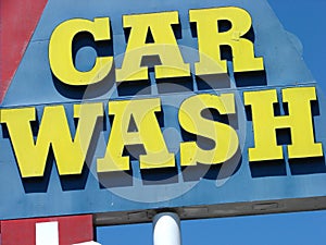 Colorful car wash sign