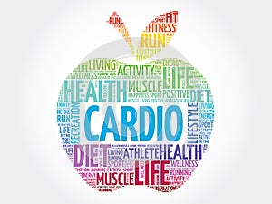 Colorful Cardio apple word cloud