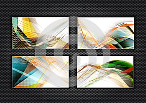 Colorful cards on carbon background