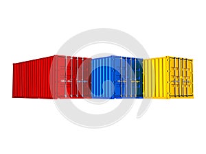 Colorful cargo containers