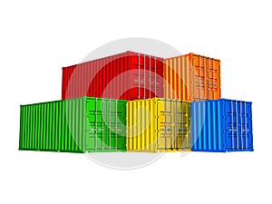 Colorful cargo containers