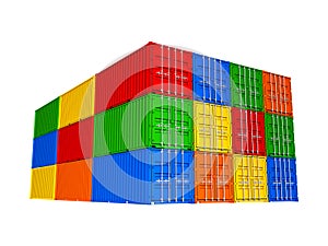 Colorful cargo containers