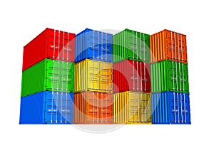 Colorful cargo containers