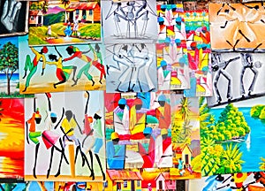 Colorful Caribbean Jamaican art