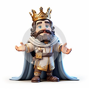 Colorful Caricature: Animated Cartoon Boy Dressed As A King