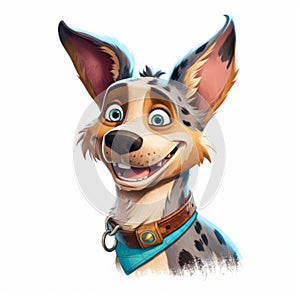 Colorful Caricature Of Disney\'s Canine Character In Hugues Merle Style