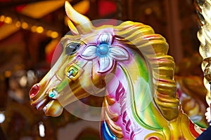 Colorful Carousel Ride Horse