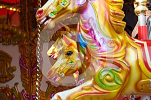 Colorful Carousel Ride Horses