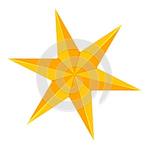 Colorful cartoon 6 point golden star