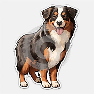 Colorful Cartoon Bernese Mountain Dog Sticker - Vibrant And Distinctive Design
