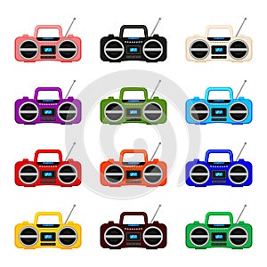 Colorful cartoon boombox collection