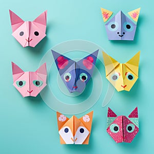 Colorful Cartoon Cat Illustration with Cute Funny Kitten Toy, Happy Kitty Face, and Adorable Set of Decorative Animals