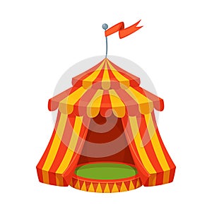Colorful cartoon circus tent illustration. vector design.