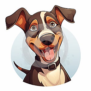 Colorful Cartoon Doberman Pinscher Illustration With Brown And White Fur