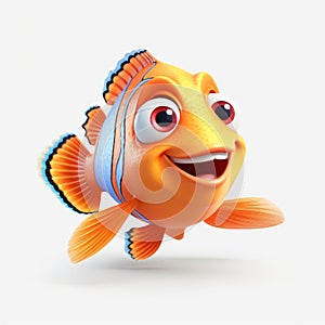 Colorful Cartoon Fish 3d Render Disney Animation Style