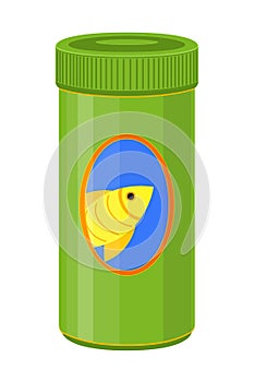 Colorful cartoon fish food jar