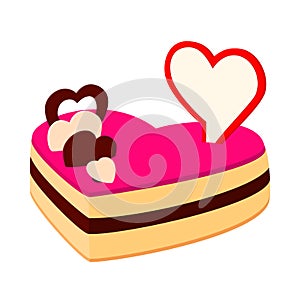 Colorful cartoon heart cake
