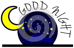 Image for goodnight with stars and moon isolated