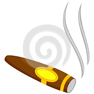 Colorful cartoon lighted cigar photo