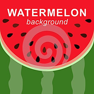 Colorful cartoon red watermelon summer themed background