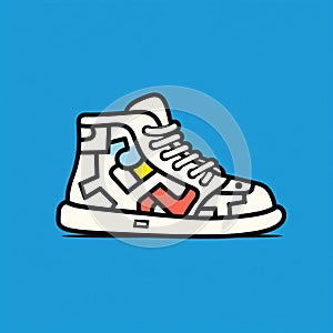 Colorful Cartoon Shoe With Keith Haring Style Design