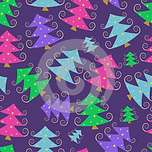 Colorful Cartoon Simple Christmas Tree Pattern