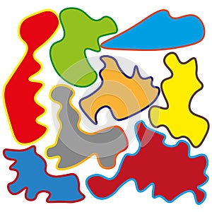 colorful cartoon spots. Vector illustration. stock image.